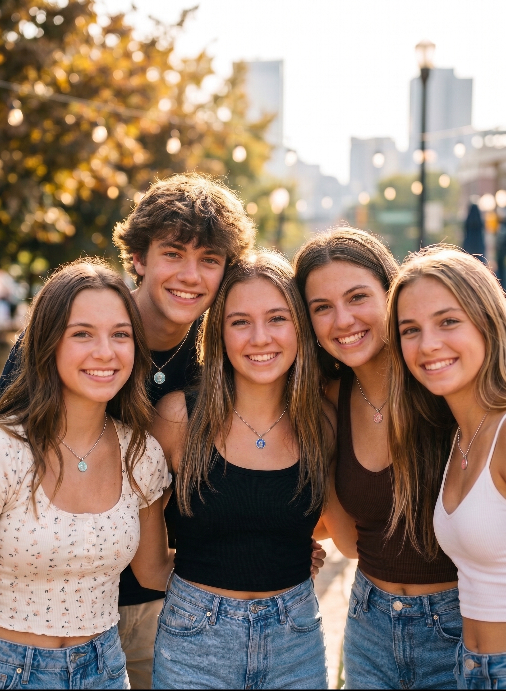 Friends wearing the Forever Necklace